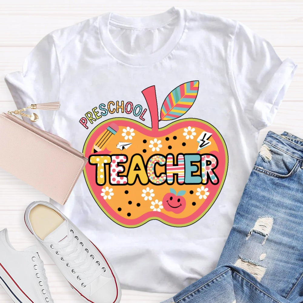Personalized Grade Apple Graphic T-shirt