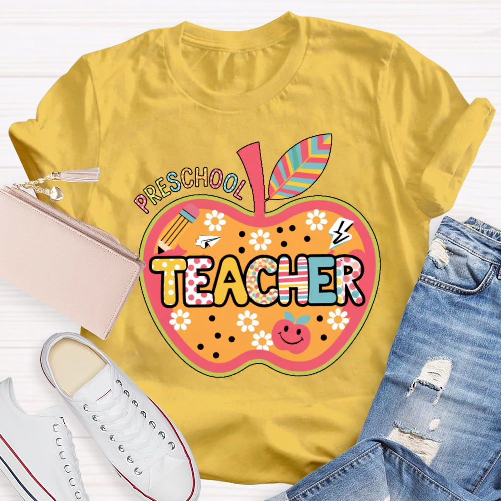 Personalized Grade Apple Graphic T-shirt