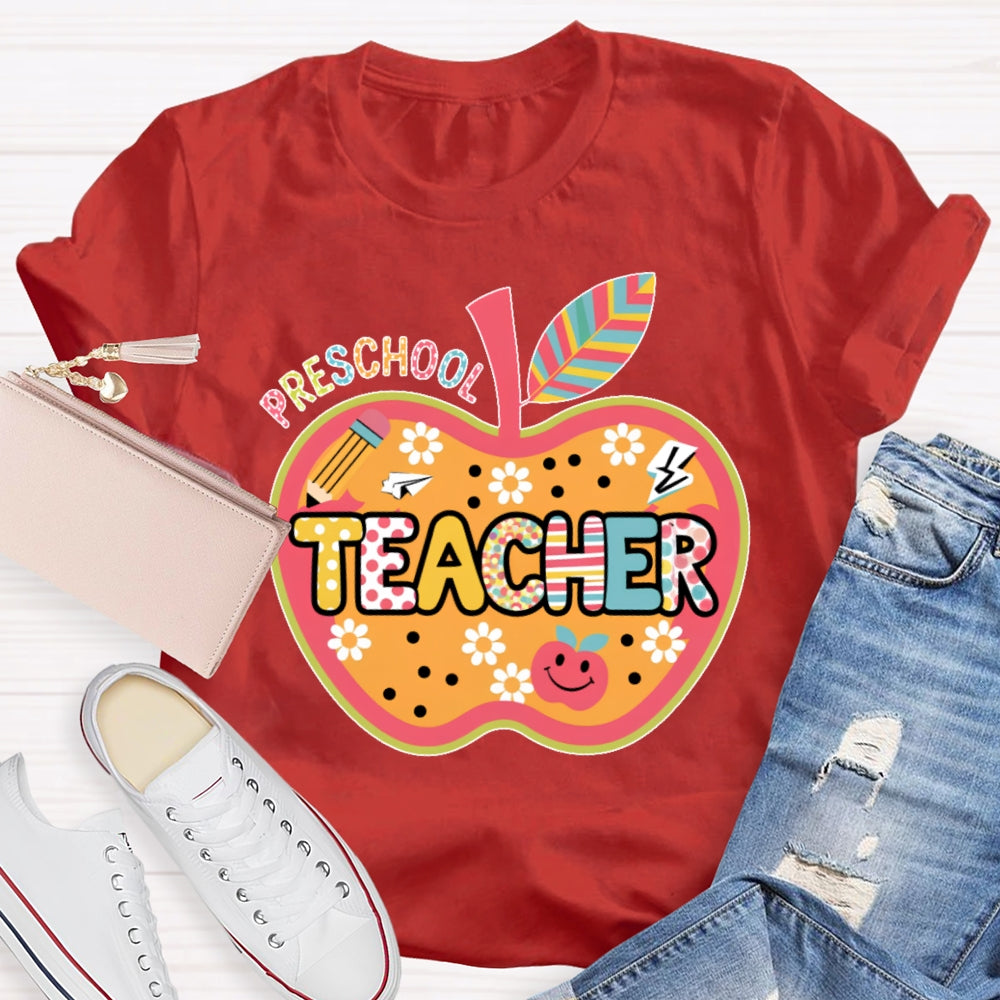 Personalized Grade Apple Graphic T-shirt