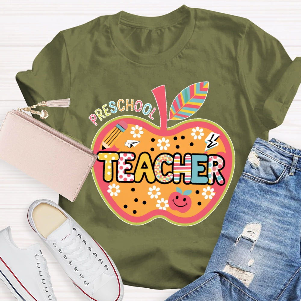 Personalized Grade Apple Graphic T-shirt