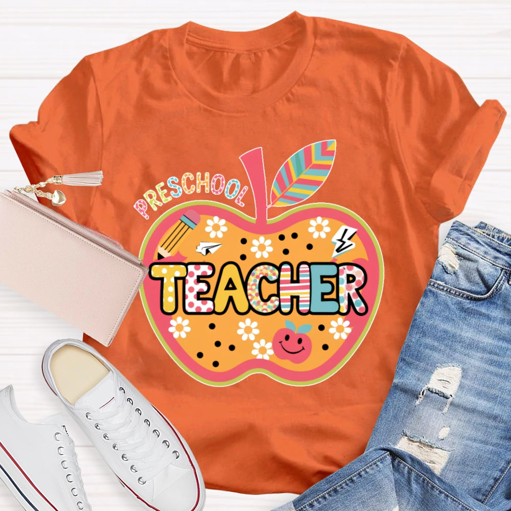 Personalized Grade Apple Graphic T-shirt