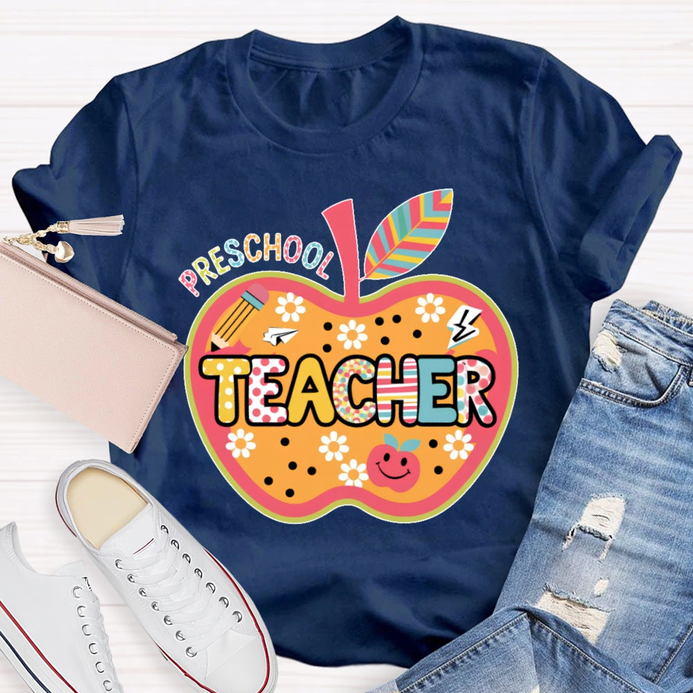 Personalized Grade Apple Graphic T-shirt