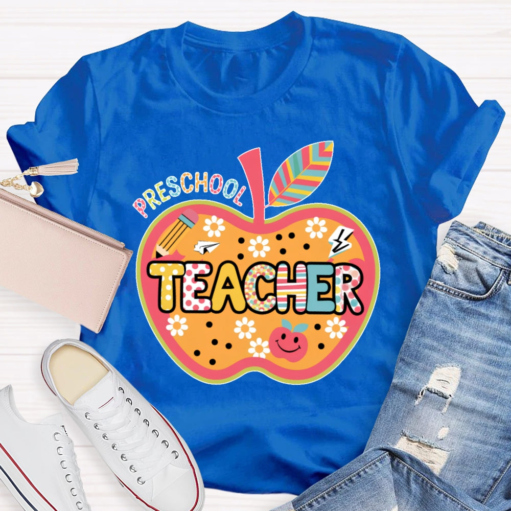 Personalized Grade Apple Graphic T-shirt