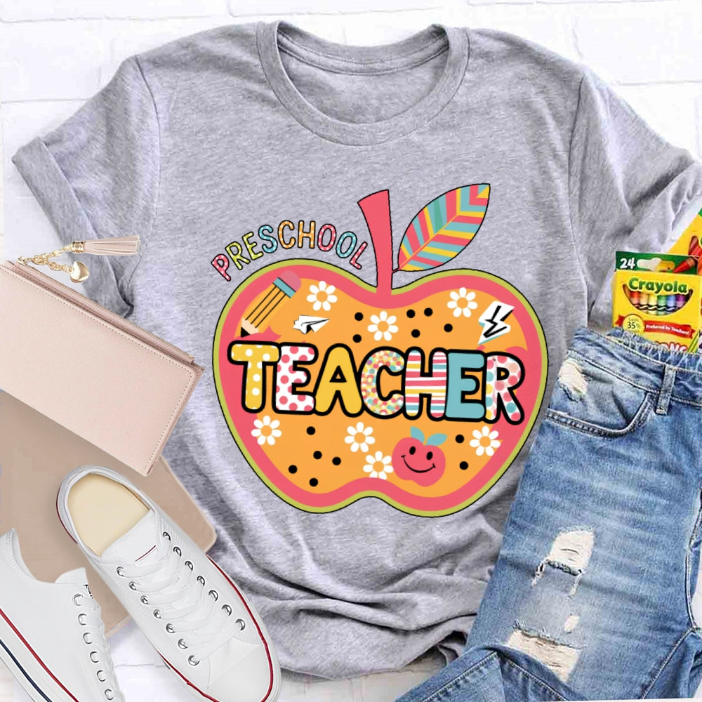 Personalized Grade Apple Graphic T-shirt