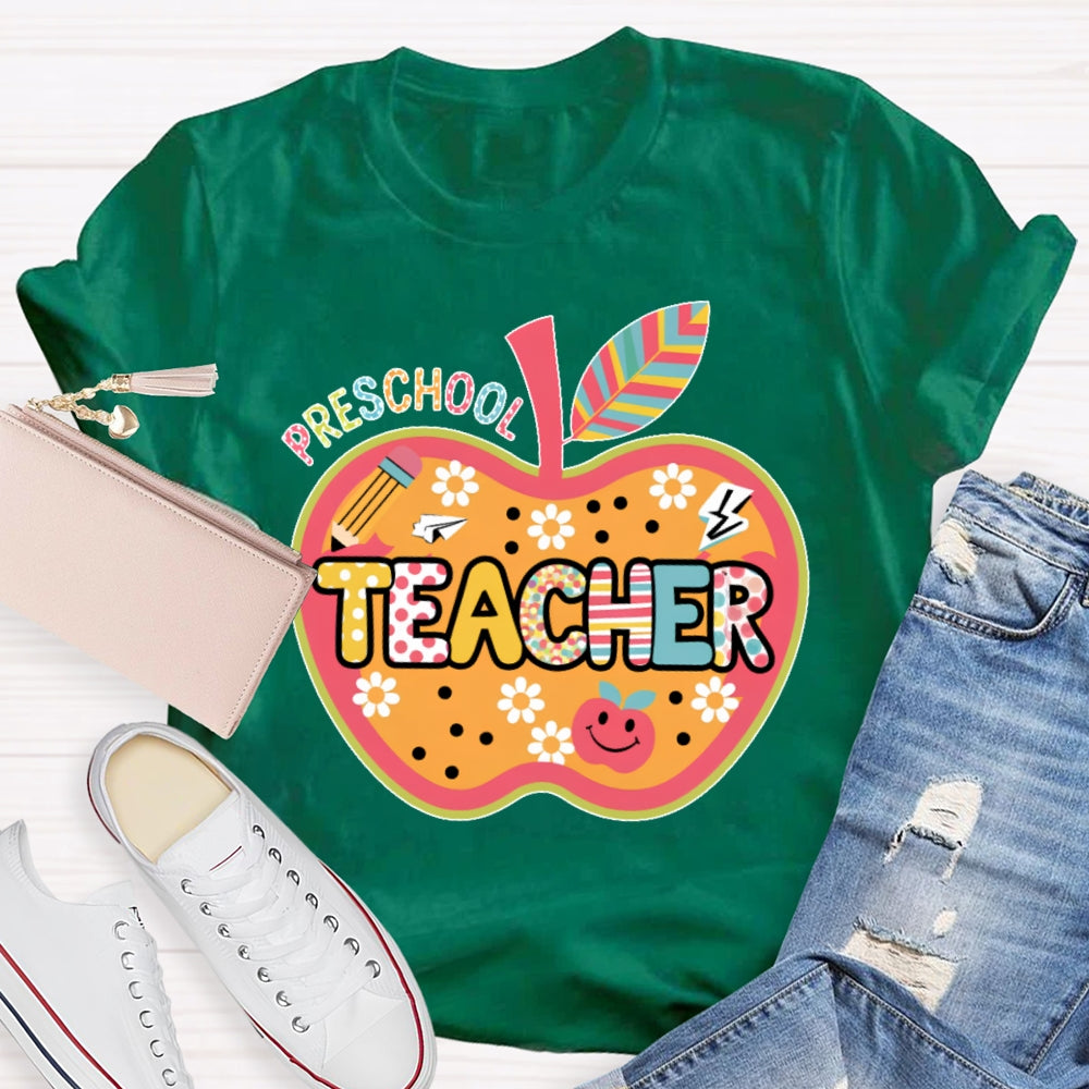 Personalized Grade Apple Graphic T-shirt