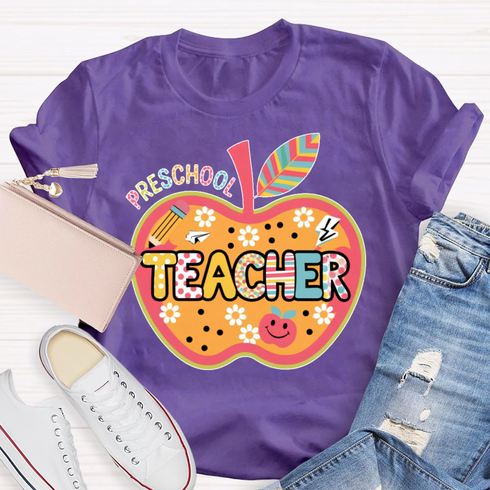 Personalized Grade Apple Graphic T-shirt