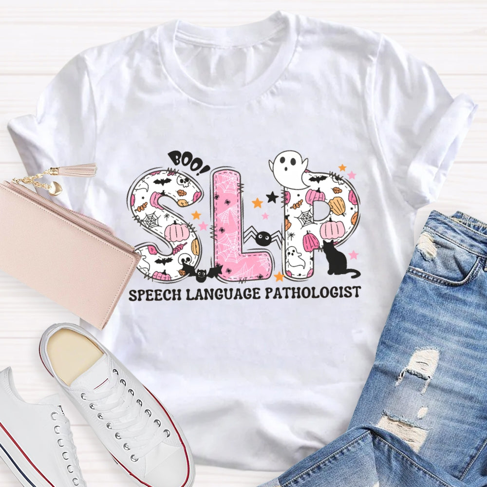 Halloween SLP Speech Language Pathologist T-shirt