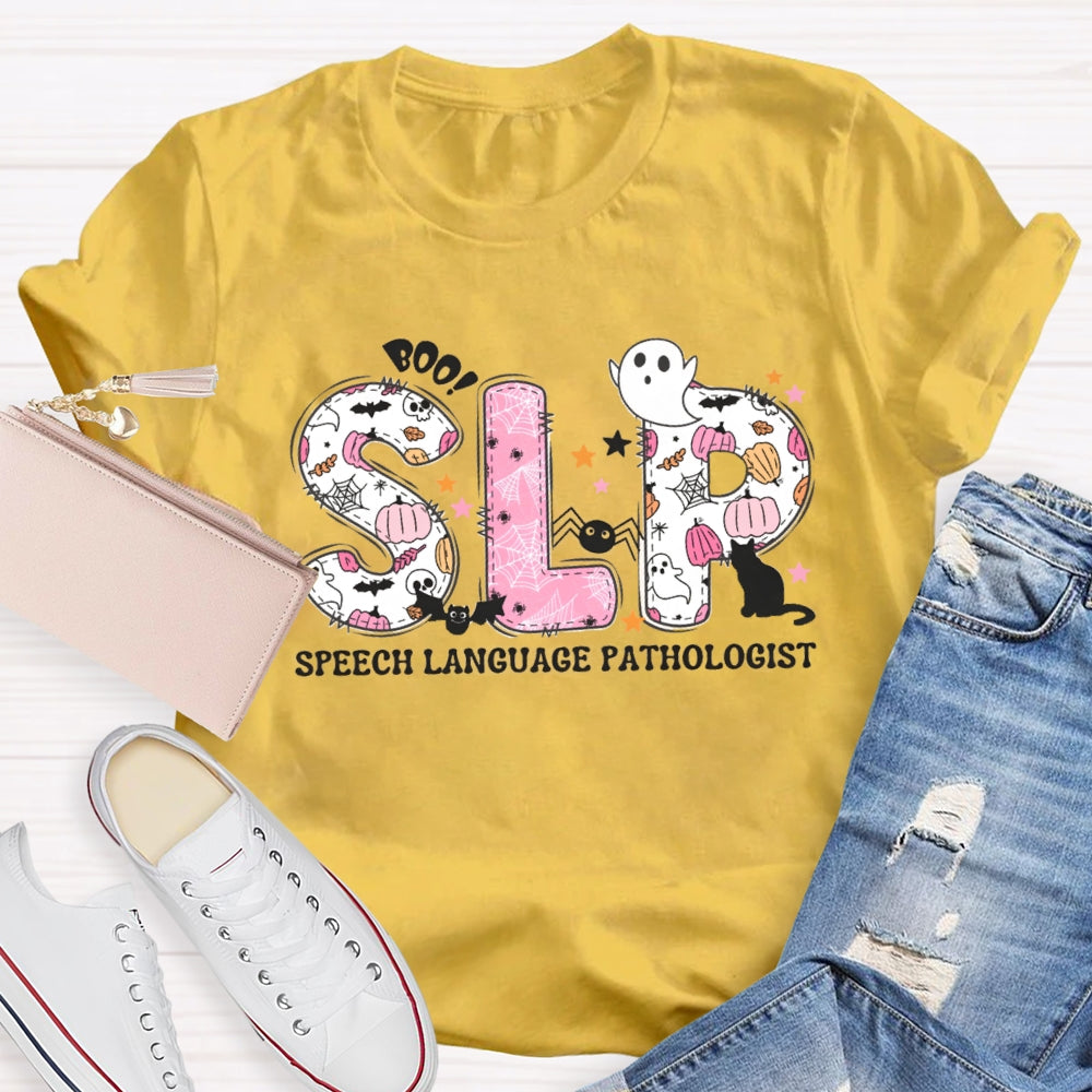 Halloween SLP Speech Language Pathologist T-shirt