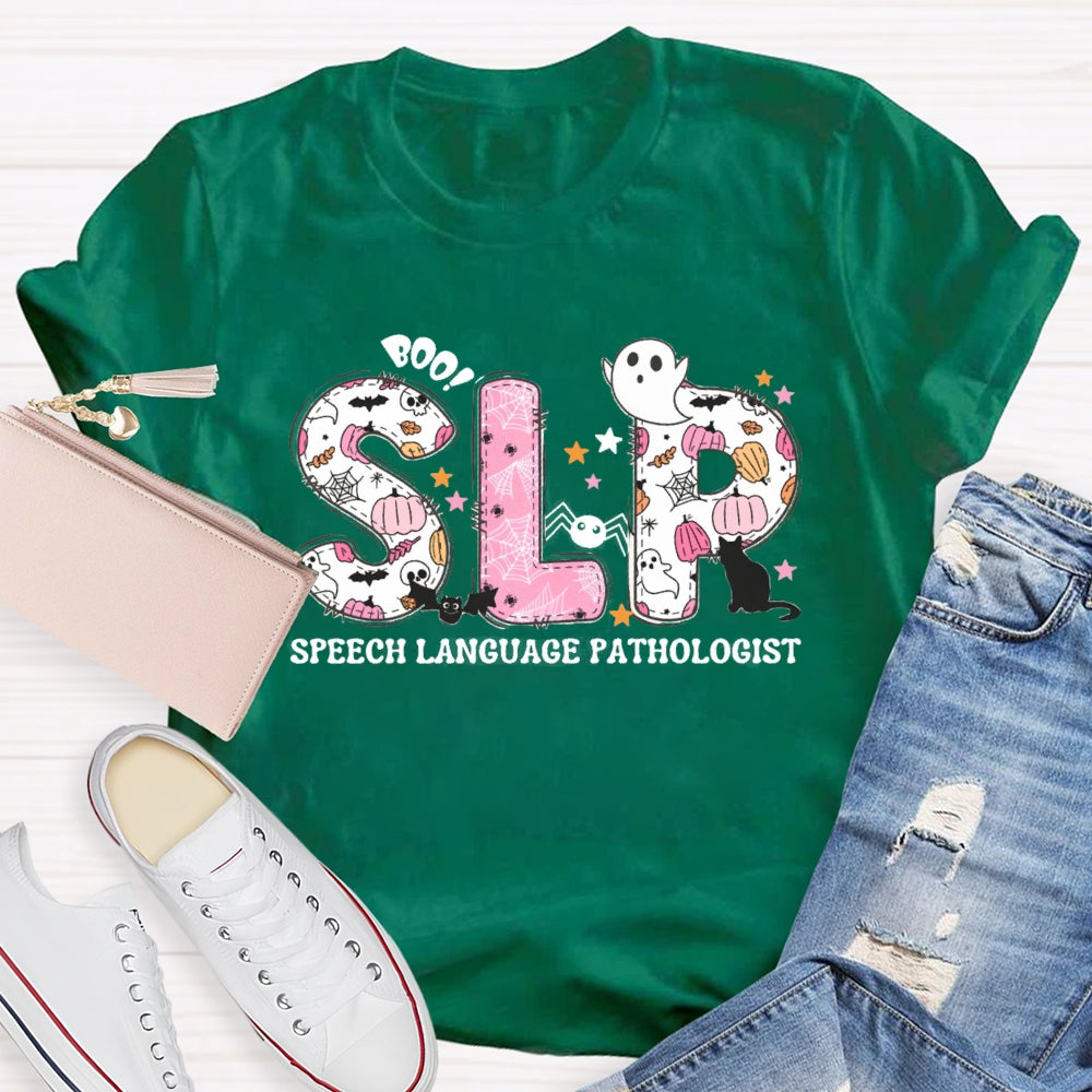 Halloween SLP Speech Language Pathologist T-shirt