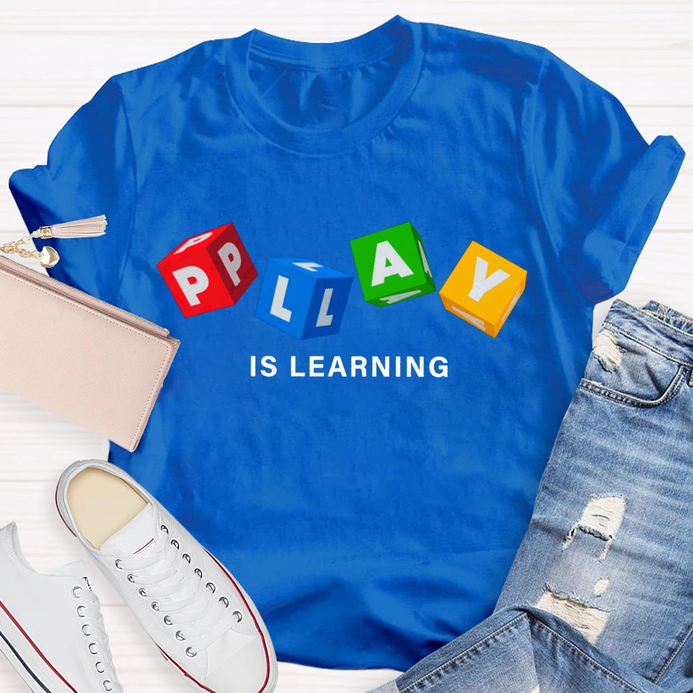 Play Is Learning Colorful Small Squares T-shirt