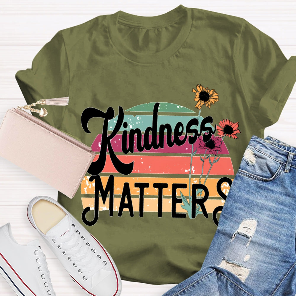 Kindness Matters Small Flowers T-shirt