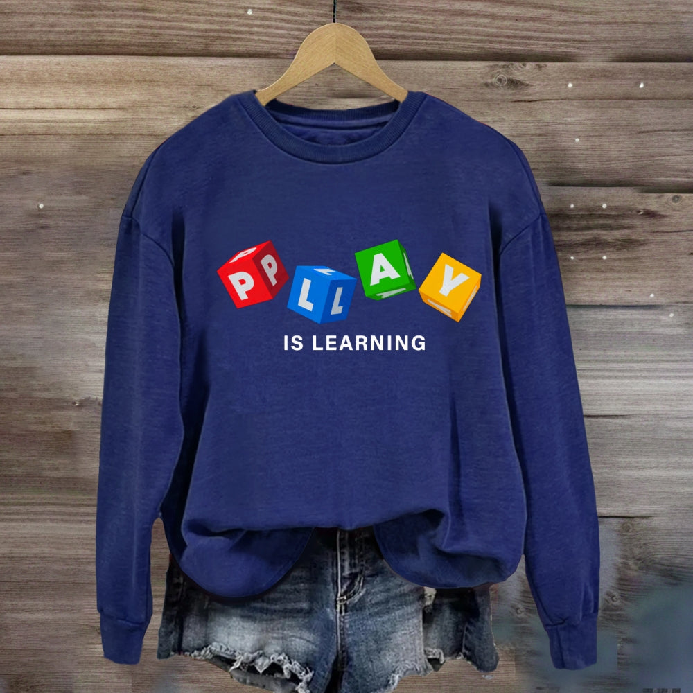 Play Is Learning Colorful Small Squares Sweatshirt