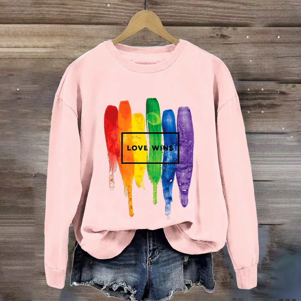 Love Wins Colorful Printed Sweatshirt