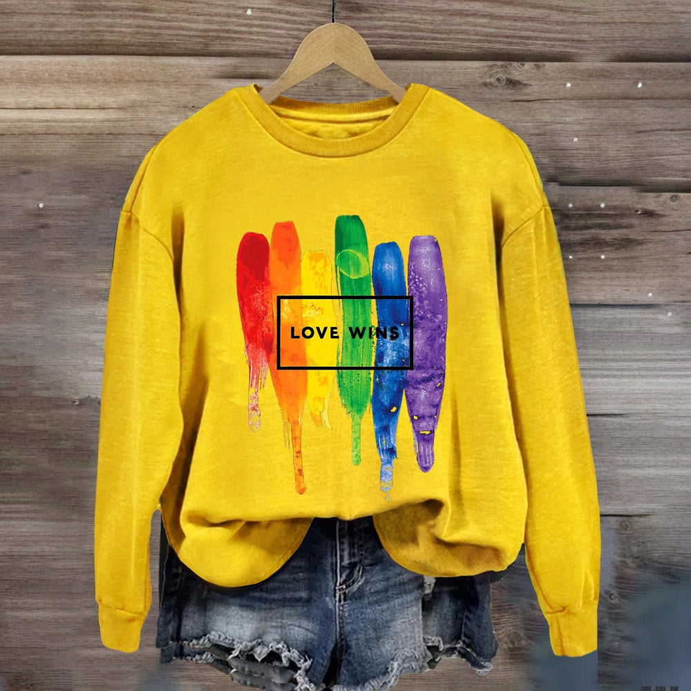 Love Wins Colorful Printed Sweatshirt