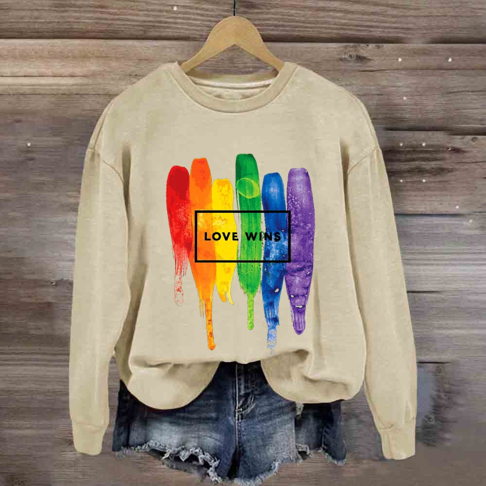 Love Wins Colorful Printed Sweatshirt