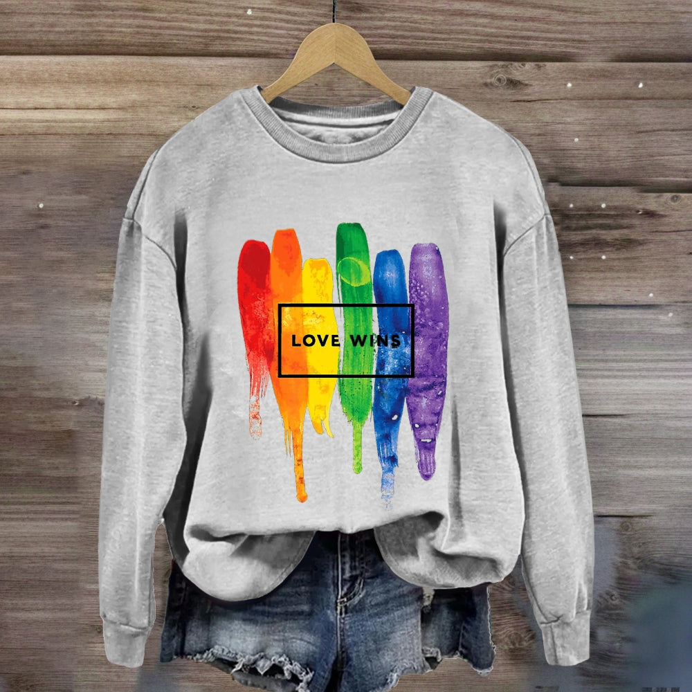 Love Wins Colorful Printed Sweatshirt