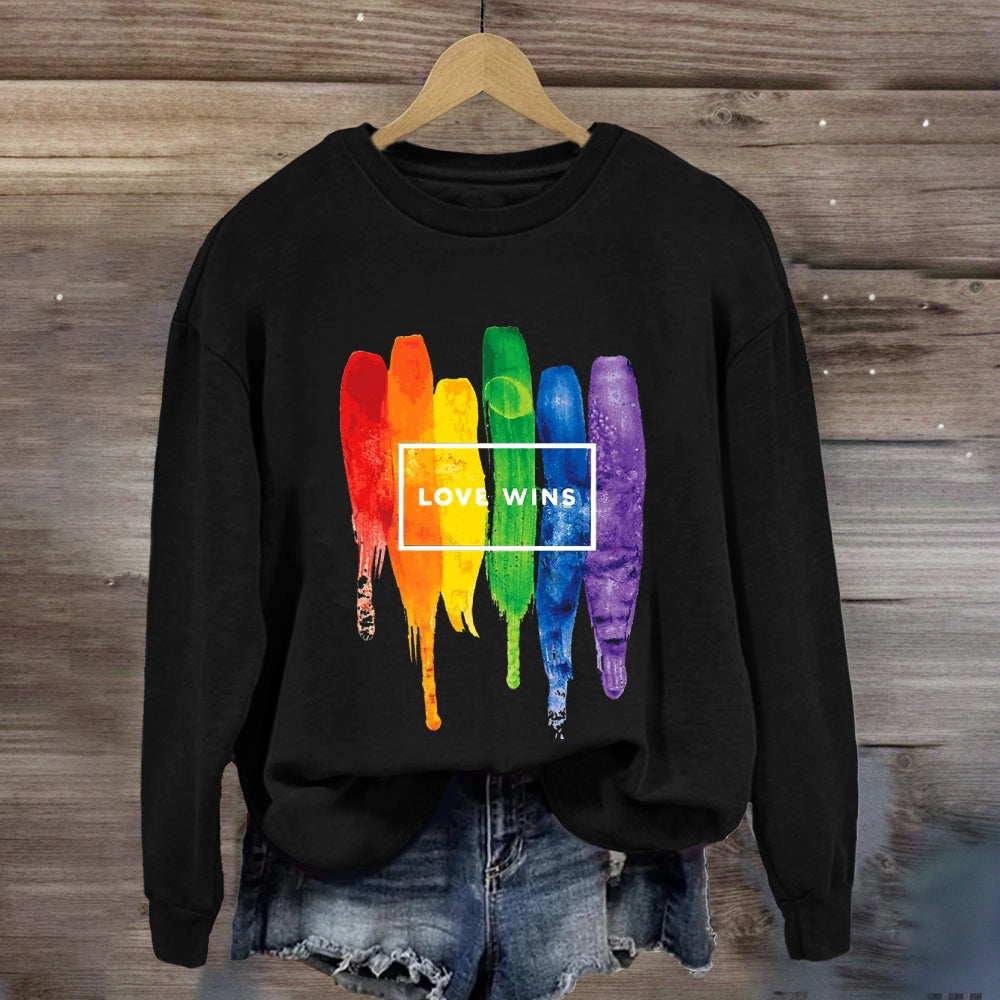 Love Wins Colorful Printed Sweatshirt