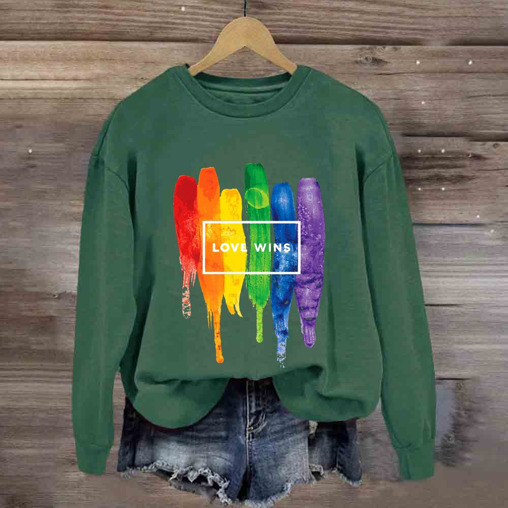 Love Wins Colorful Printed Sweatshirt