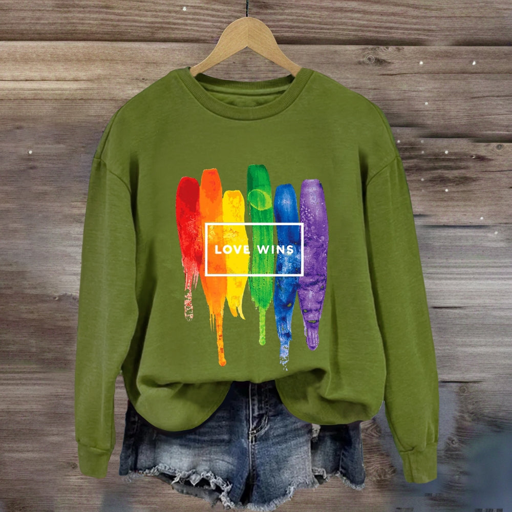 Love Wins Colorful Printed Sweatshirt