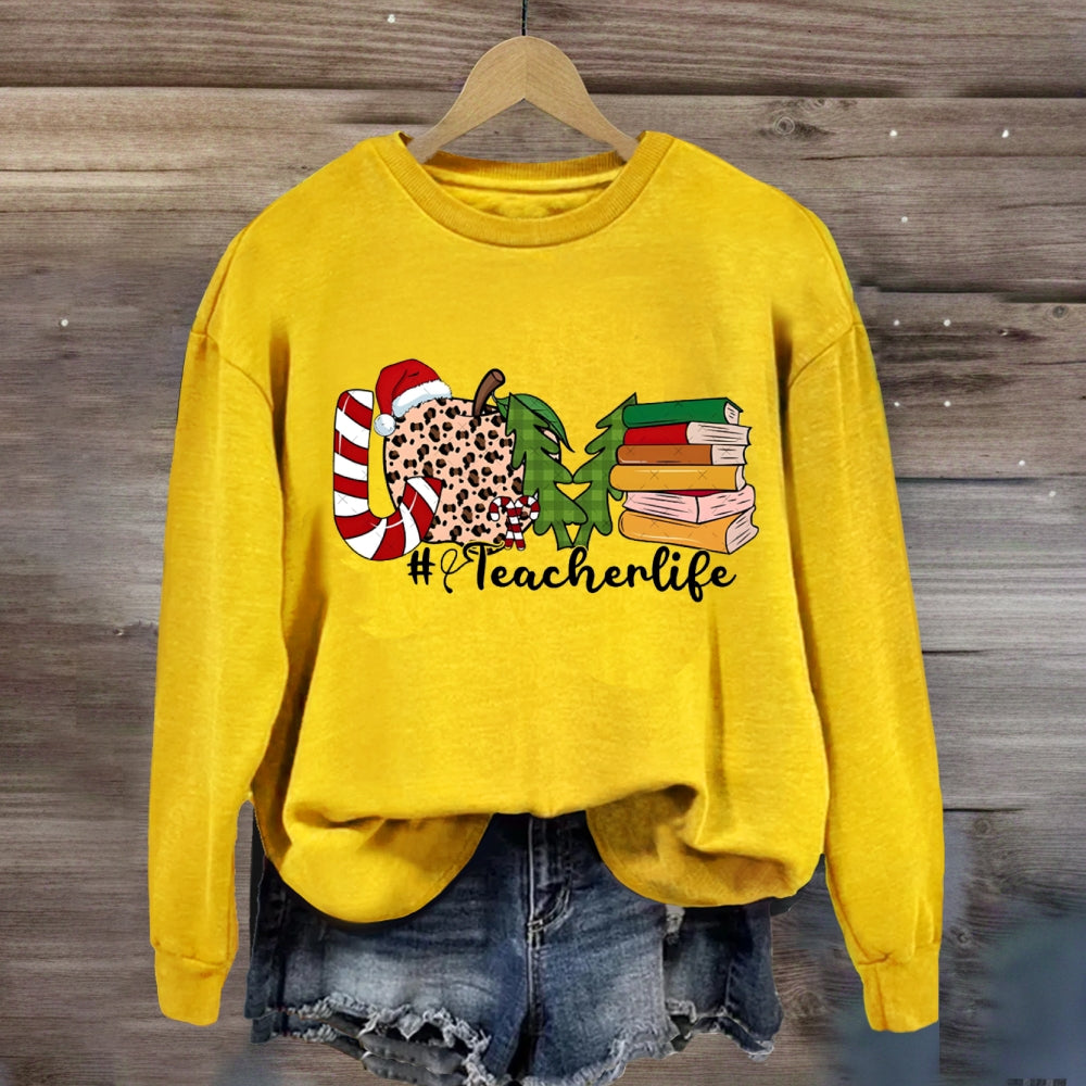 Christmas Love Teacher Life Sweatshirt
