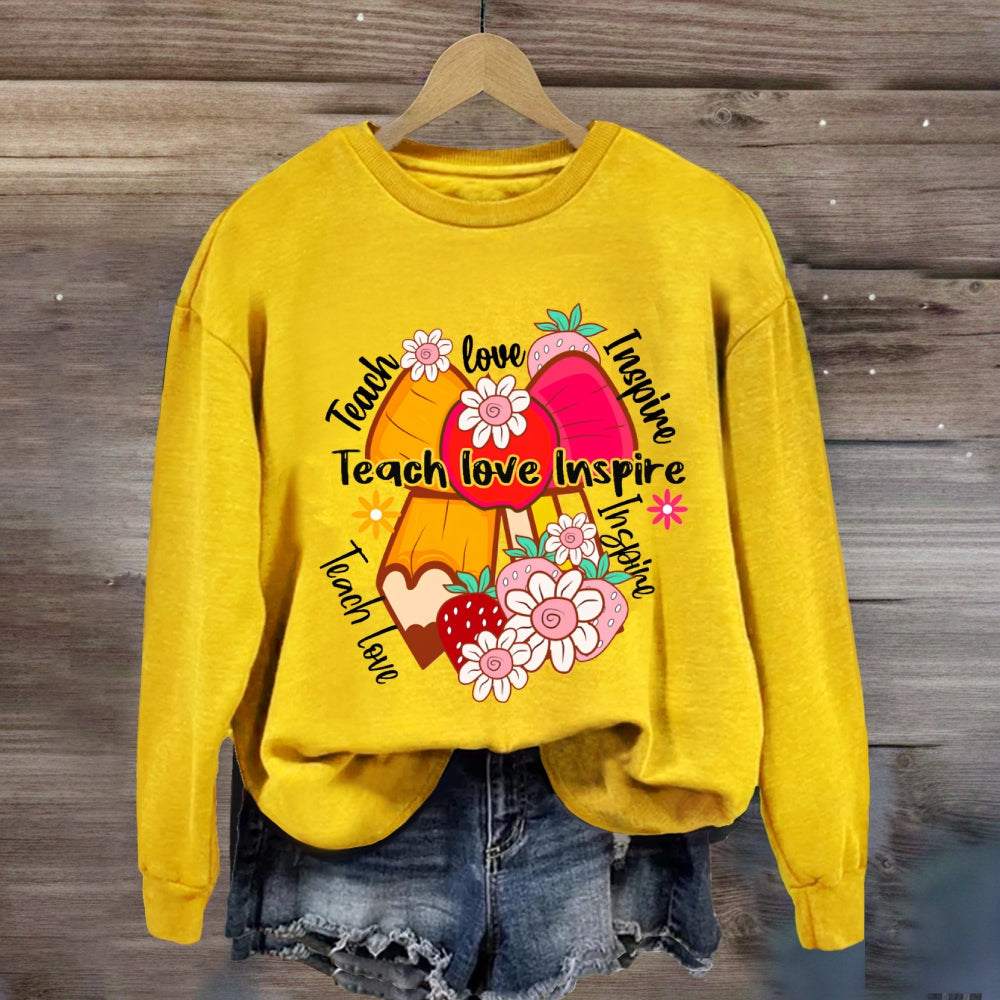Teach Love Inspire Apple Bow Sweatshirt