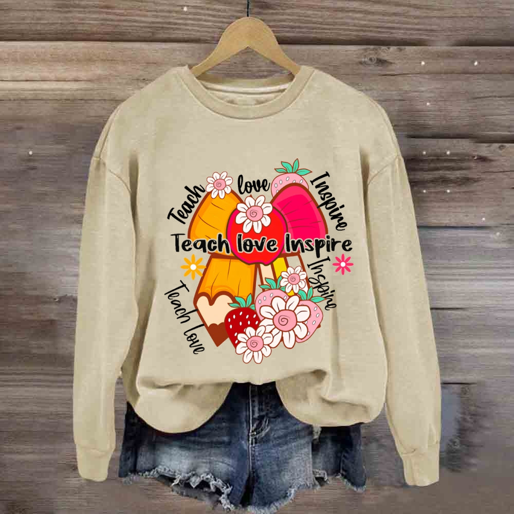 Teach Love Inspire Apple Bow Sweatshirt
