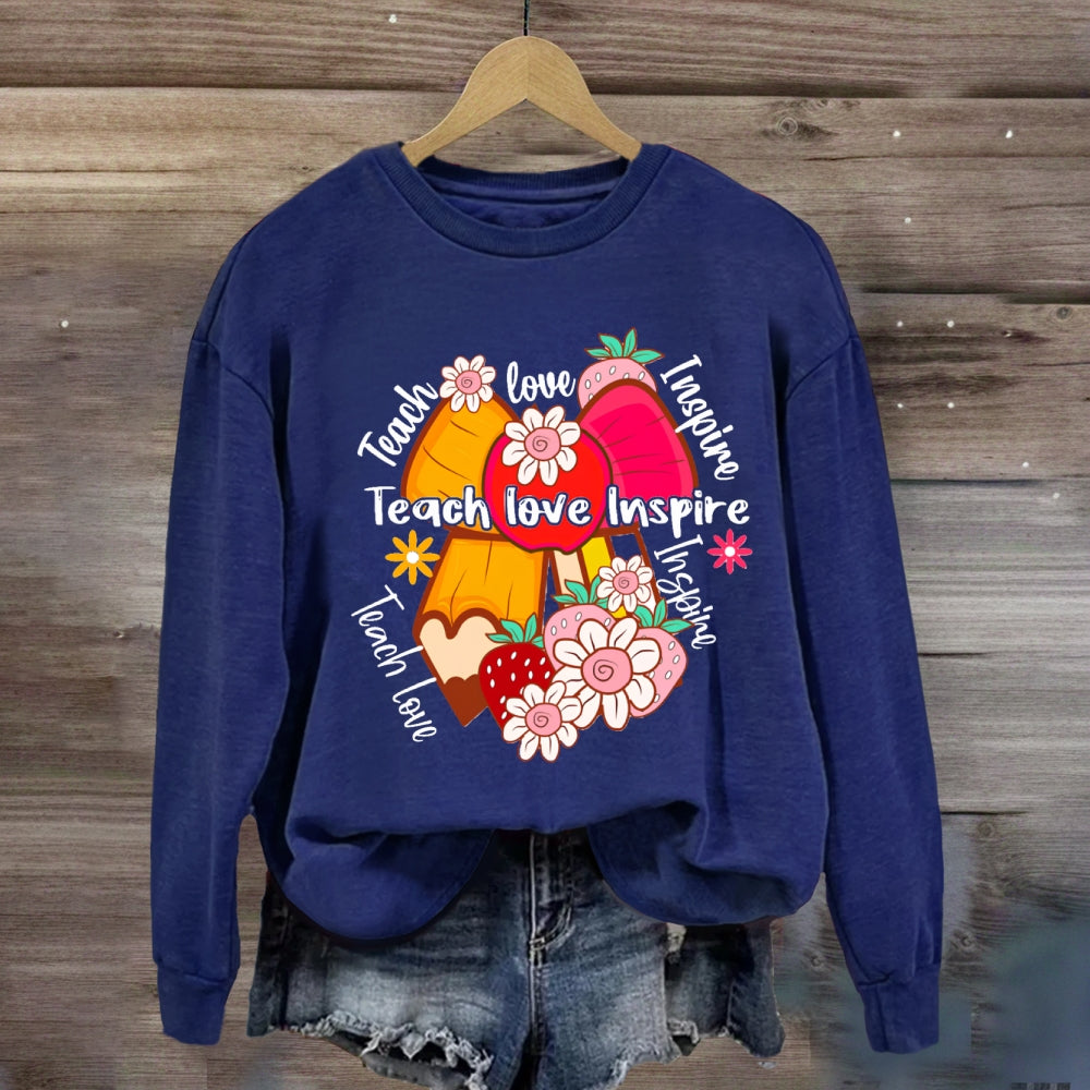 Teach Love Inspire Apple Bow Sweatshirt