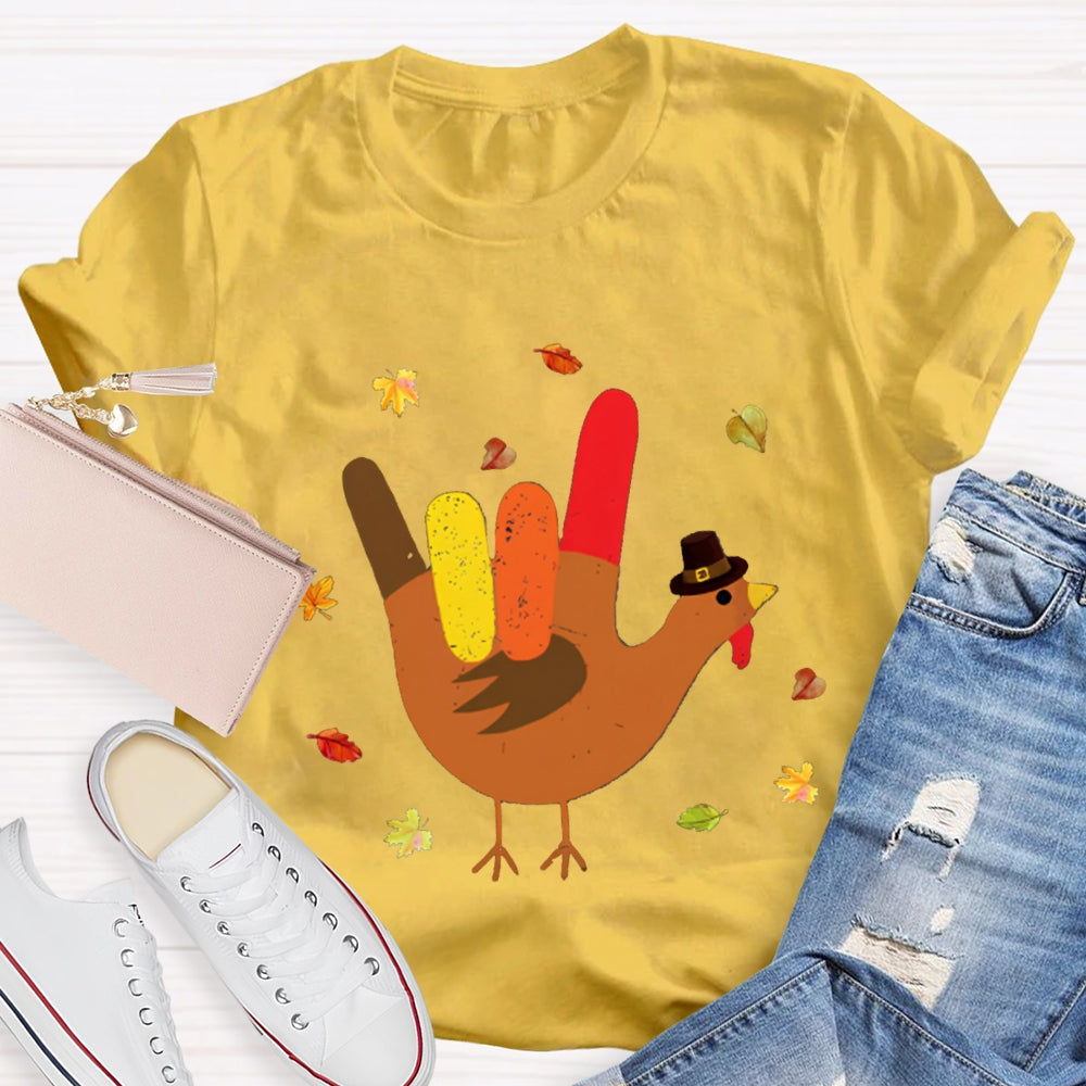 Love Turkey Sign Language Thanksgiving T-shirt