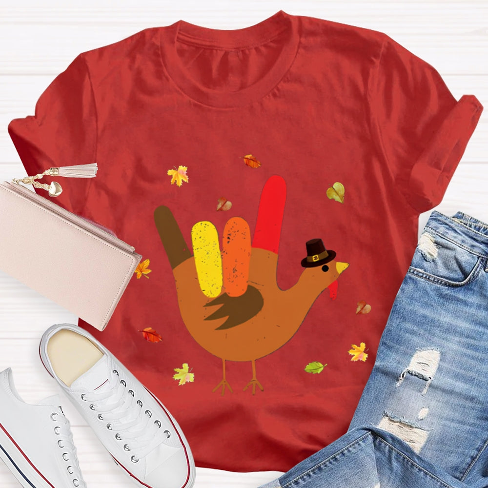 Love Turkey Sign Language Thanksgiving T-shirt