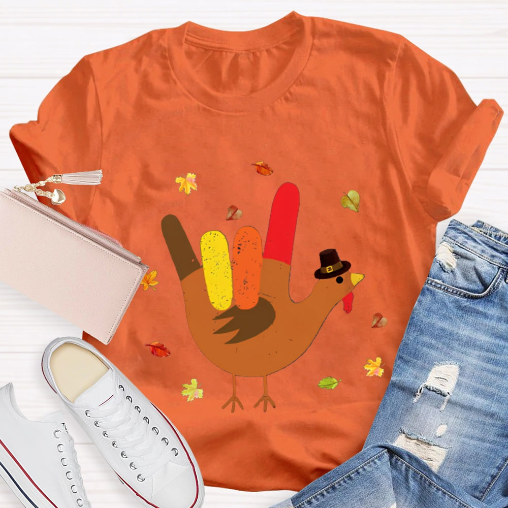Love Turkey Sign Language Thanksgiving T-shirt