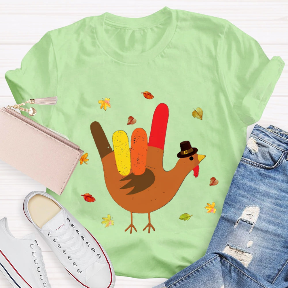 Love Turkey Sign Language Thanksgiving T-shirt