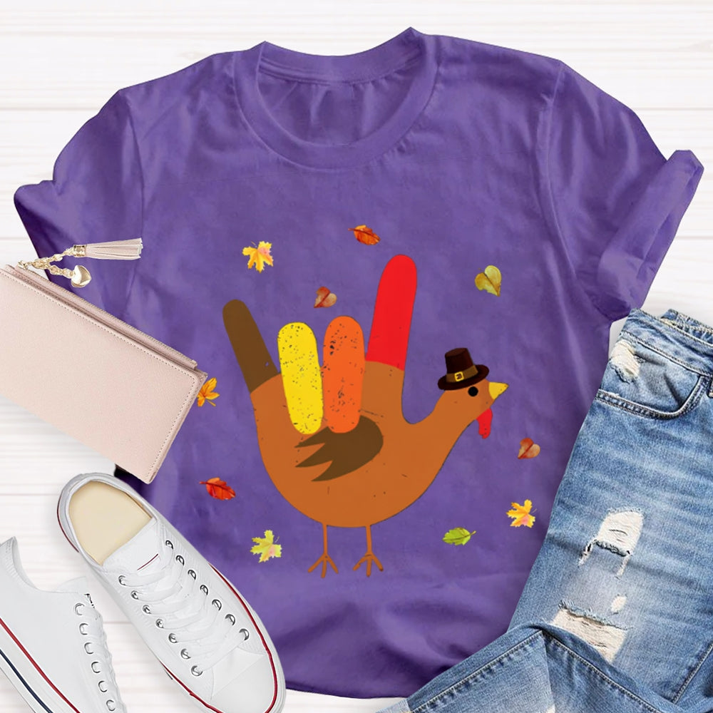 Love Turkey Sign Language Thanksgiving T-shirt