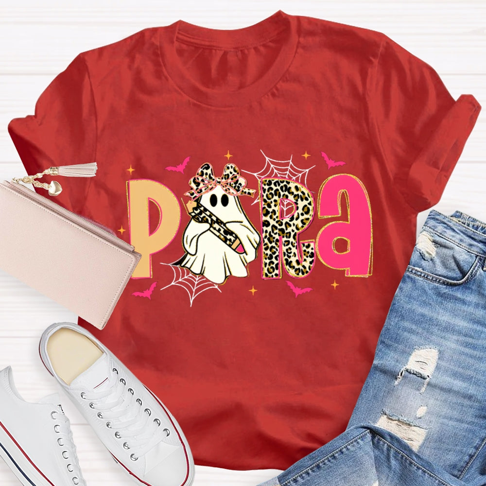 Halloween Leopard Para Pink Bat T-Shirt