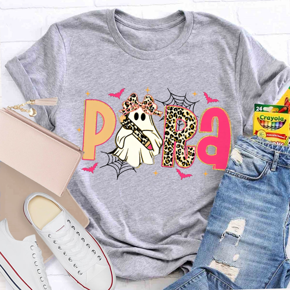 Halloween Leopard Para Pink Bat T-Shirt