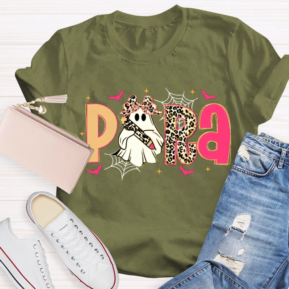 Halloween Leopard Para Pink Bat T-Shirt