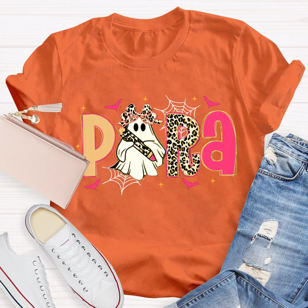 Halloween Leopard Para Pink Bat T-Shirt