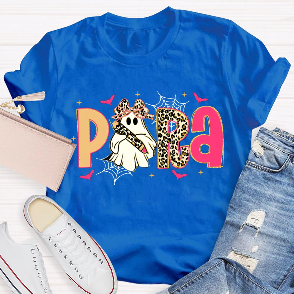 Halloween Leopard Para Pink Bat T-Shirt