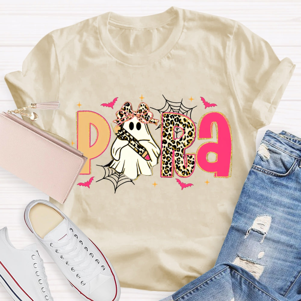 Halloween Leopard Para Pink Bat T-Shirt