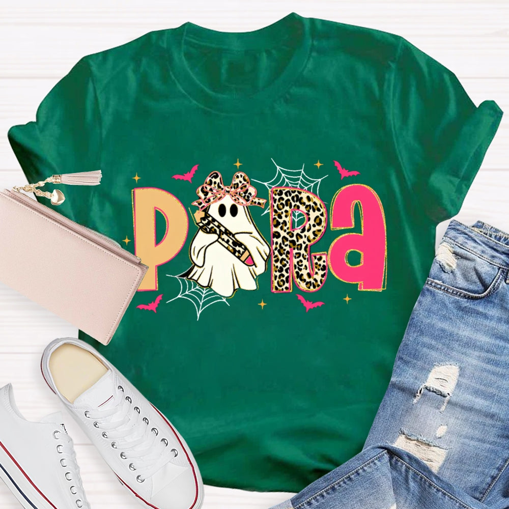Halloween Leopard Para Pink Bat T-Shirt