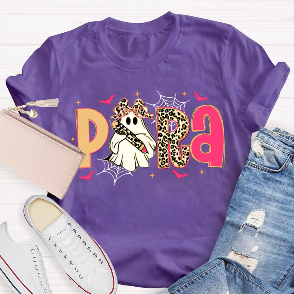Halloween Leopard Para Pink Bat T-Shirt