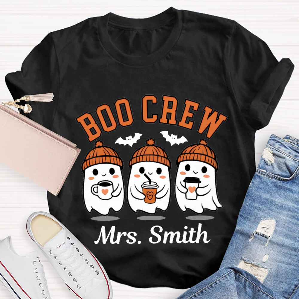 Personalized  Name Boo Crew Halloween T-Shirt