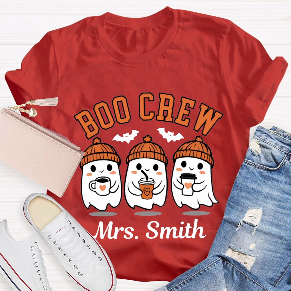Personalized  Name Boo Crew Halloween T-Shirt