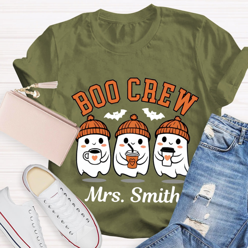 Personalized  Name Boo Crew Halloween T-Shirt