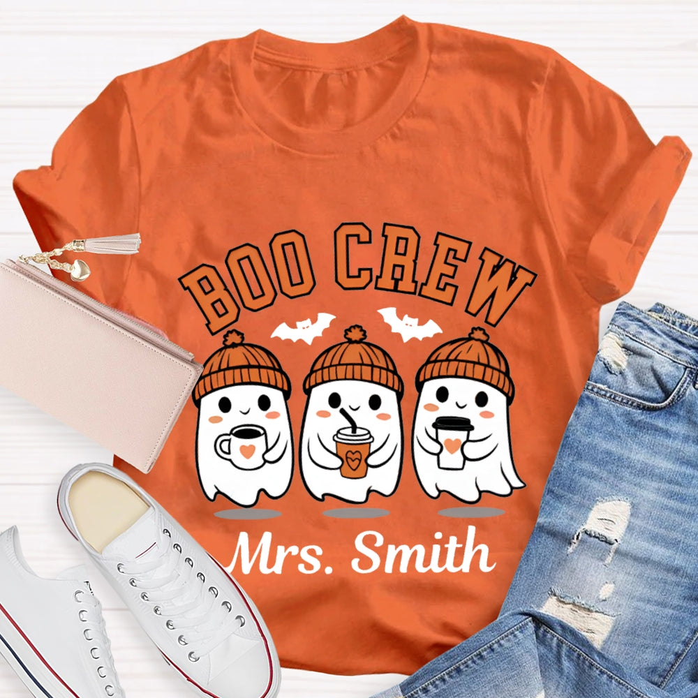 Personalized  Name Boo Crew Halloween T-Shirt