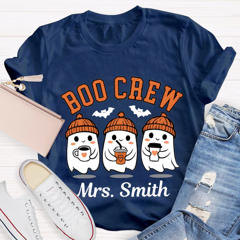 Personalized  Name Boo Crew Halloween T-Shirt