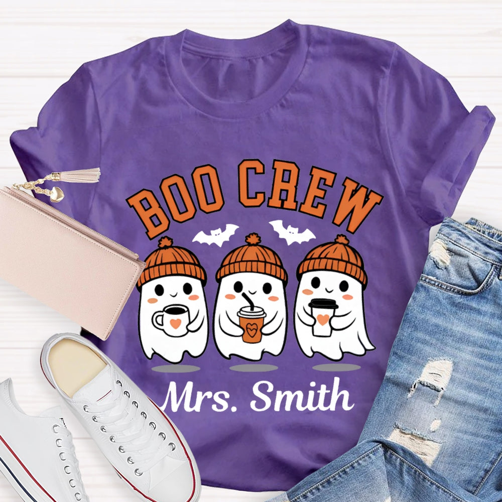 Personalized  Name Boo Crew Halloween T-Shirt