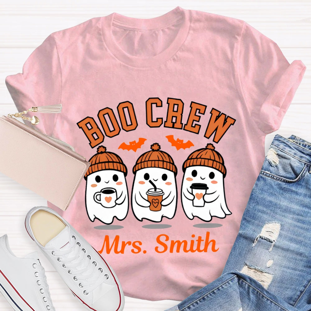 Personalized  Name Boo Crew Halloween T-Shirt