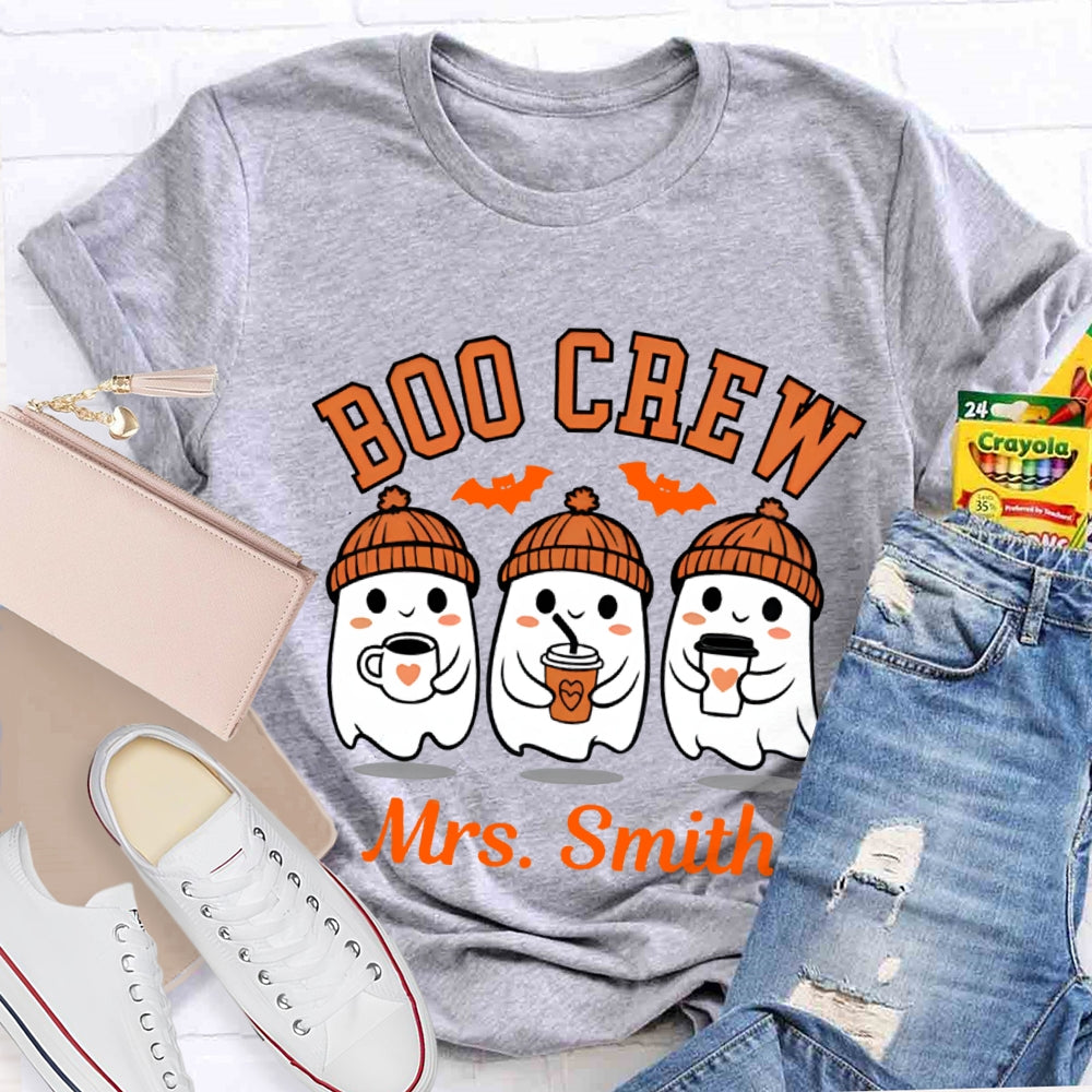 Personalized  Name Boo Crew Halloween T-Shirt