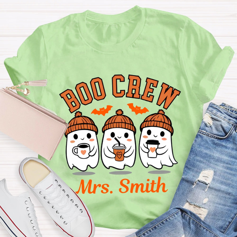 Personalized  Name Boo Crew Halloween T-Shirt