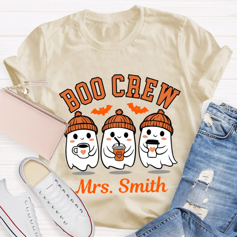 Personalized  Name Boo Crew Halloween T-Shirt